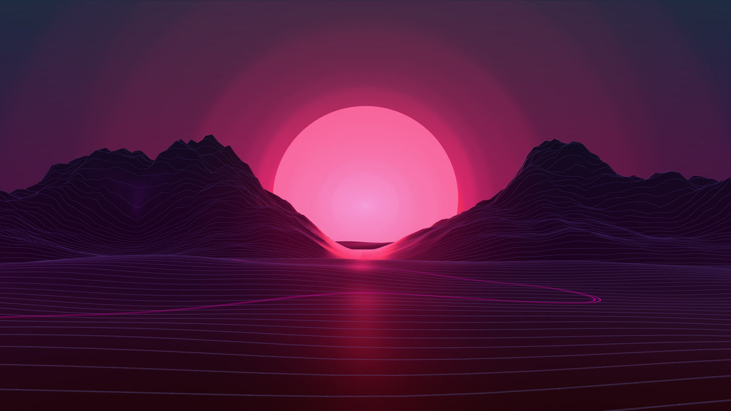 Neon Sunset Pink Wallpaper