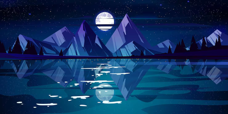 Night Landscape With Lake Wallpaper