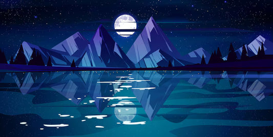 Night Landscape With Lake Wallpaper
